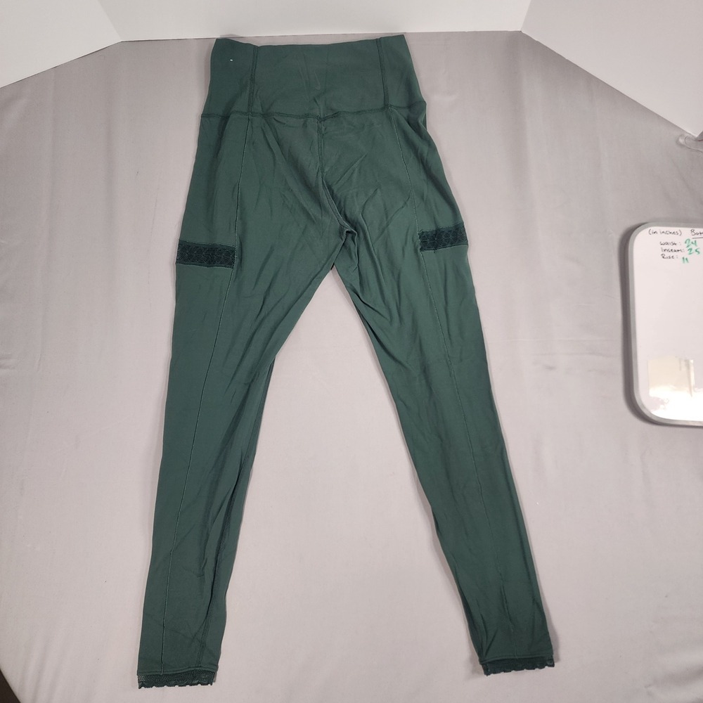 Nike Leggings Womens Medium Green Good Dri-FIT Lace Trim High Rise Activewear